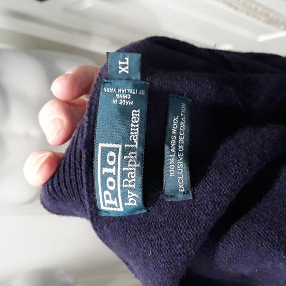 Polo by Ralph Lauren deep purple lambswool cardigan with pockets. XL - Picture 2 of 8